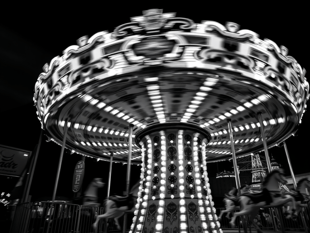 The carousel spins